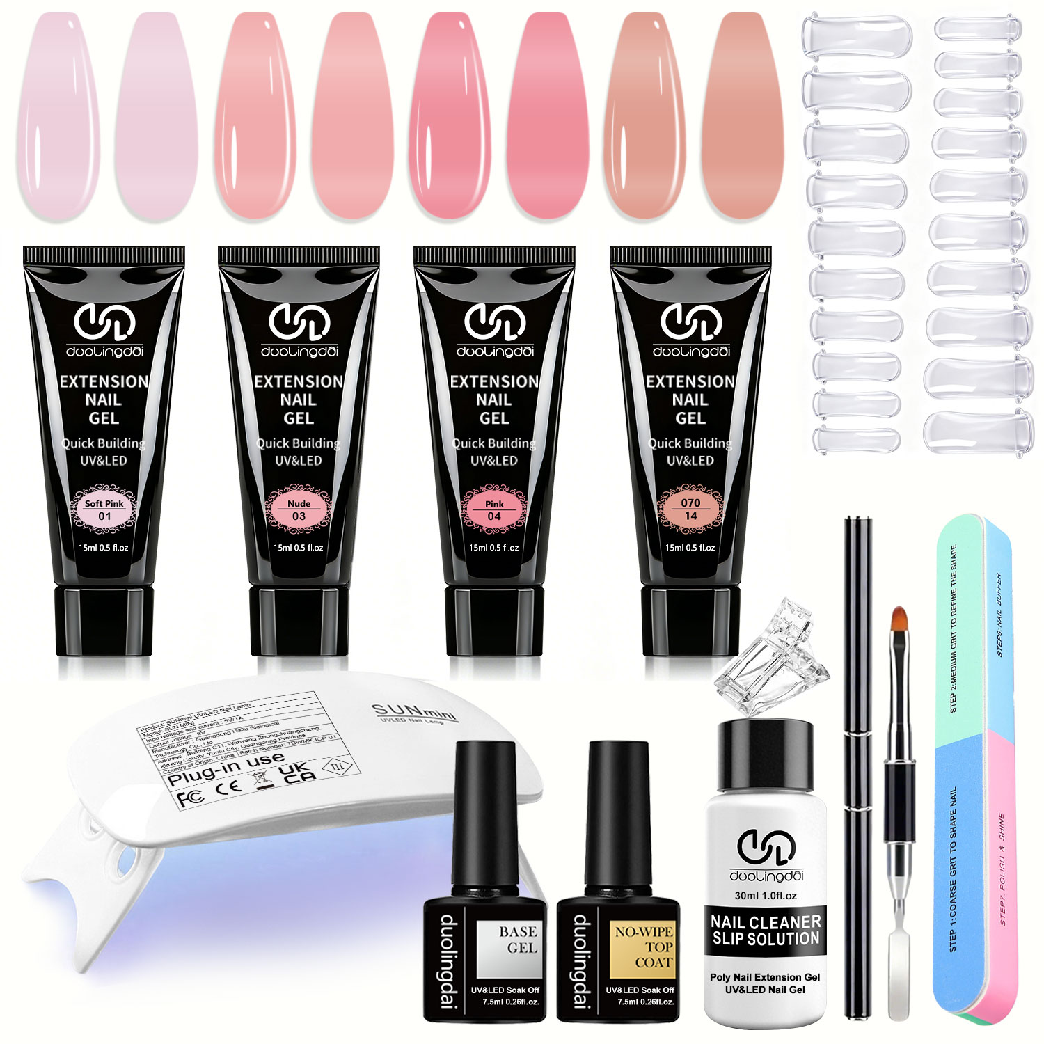 Nail Art Ombre - Duolingdai 4 Kleuren Poly Nagelverlengingsgel +