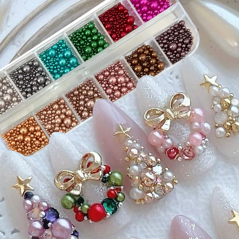 Nail Art Valentines Day - 12 kleuren Mix Size Nagelparels Steentjes
