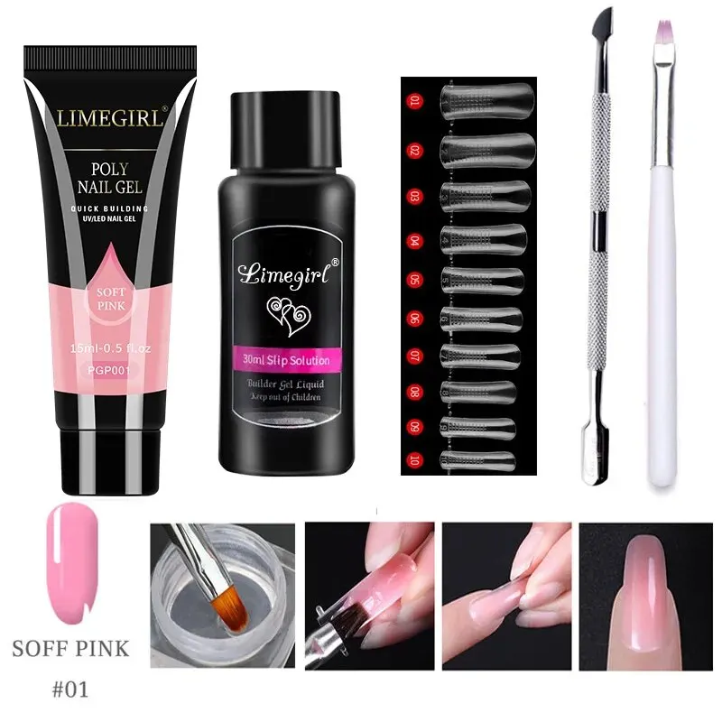 Nail Art Ombre - LIMEGIRL 15ml Nagelverlenging Gel Set Quick