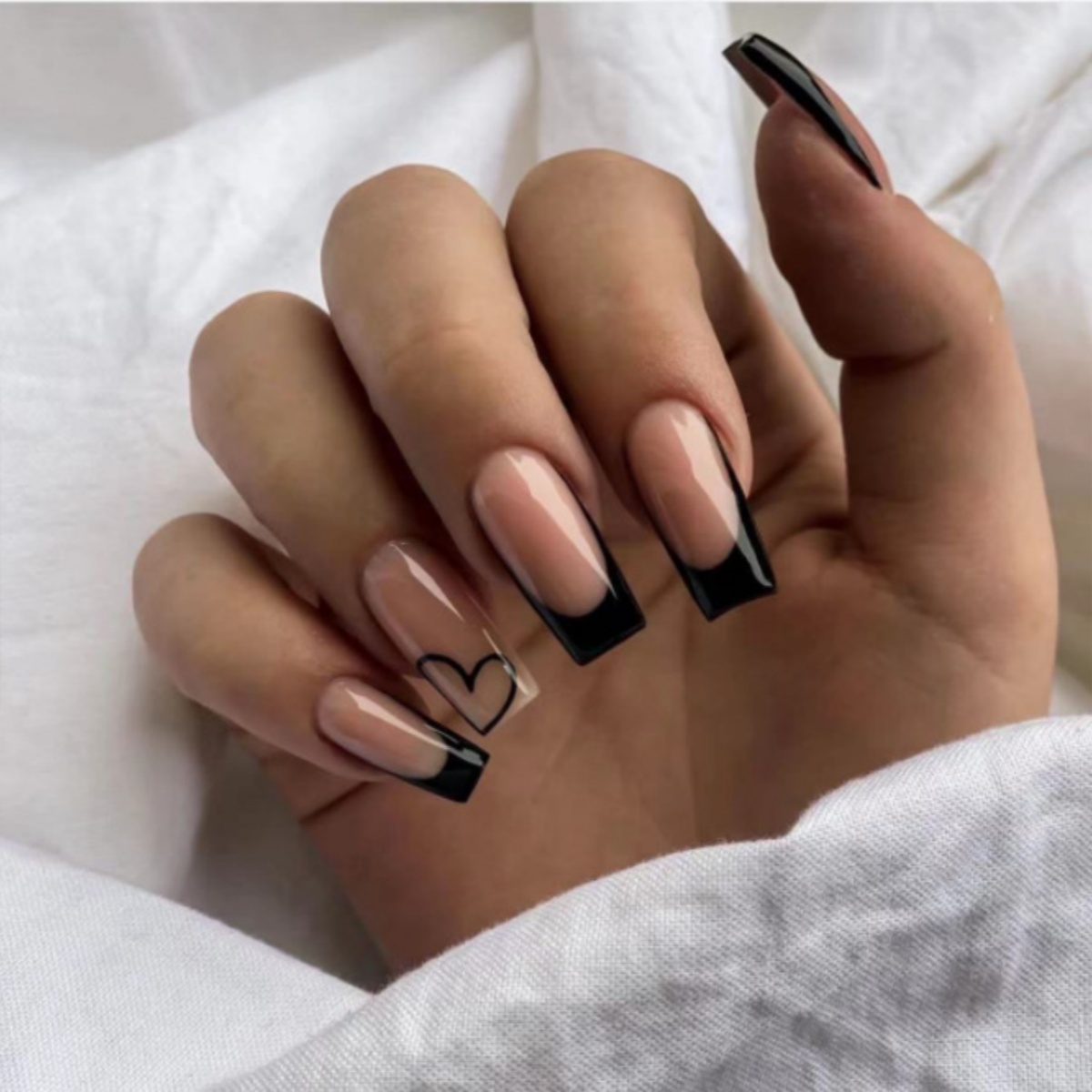 24 stks Zwarte Franse Nep Nage - Nail Art Press On recensie en prijs